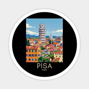 A Pop Art Travel Print of Pisa - Italy Magnet